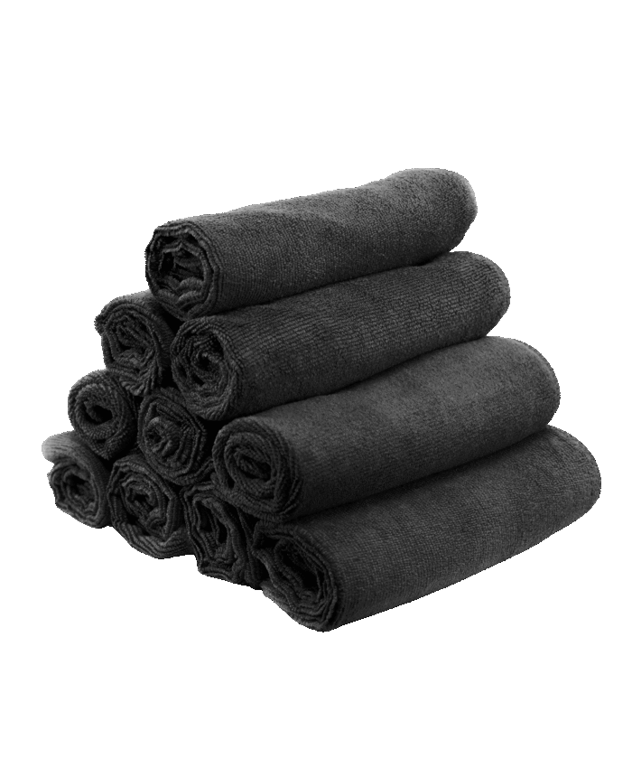 Mikrofaser 40x40 cm - Schwarz 400 GSM, 10 Stk.