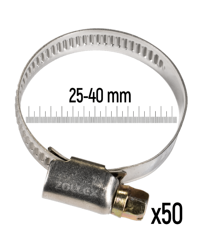 Schlauchschelle aus Edelstahl - 25–40 mm (50 Stk.)