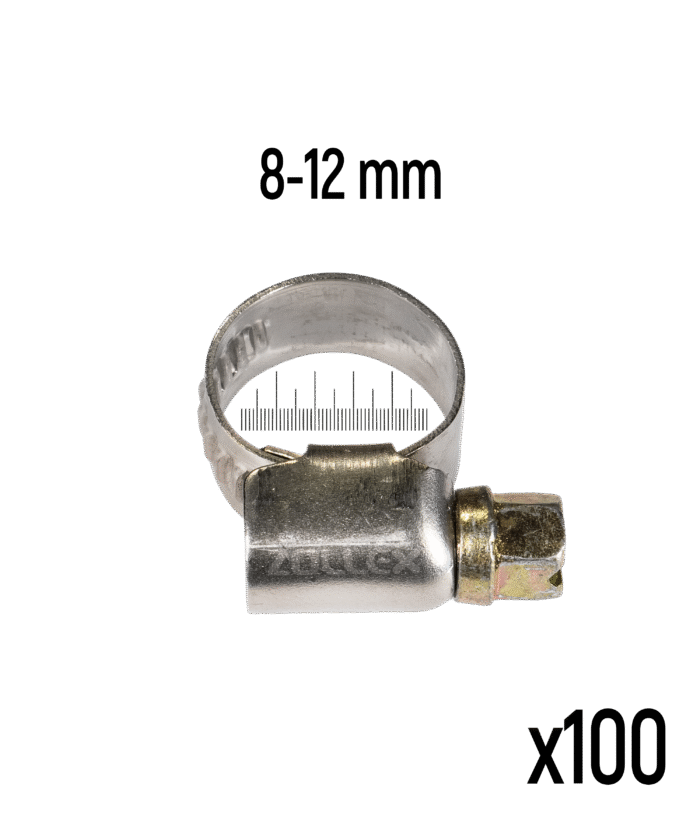 Schlauchschelle aus Edelstahl - 8–12 mm (100 Stk.)