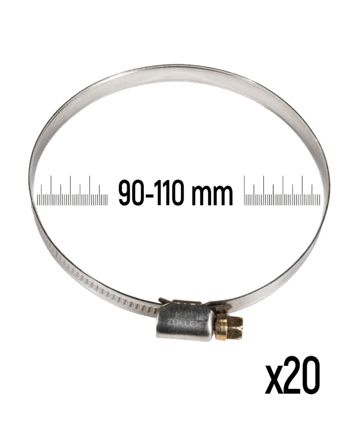Schlauchschelle aus Edelstahl - 90–110 mm (20 Stk.)