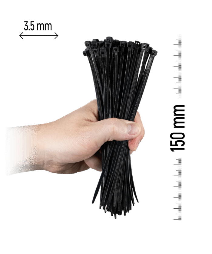 Nylon-Kabelbinder 100 Stück - 150×3,5 mm Schwarz