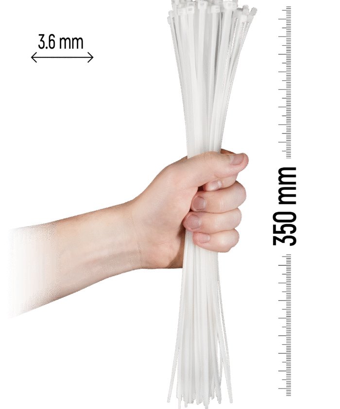 Nylon-Kabelbinder 100 Stück - 350×3,6 mm Weiß