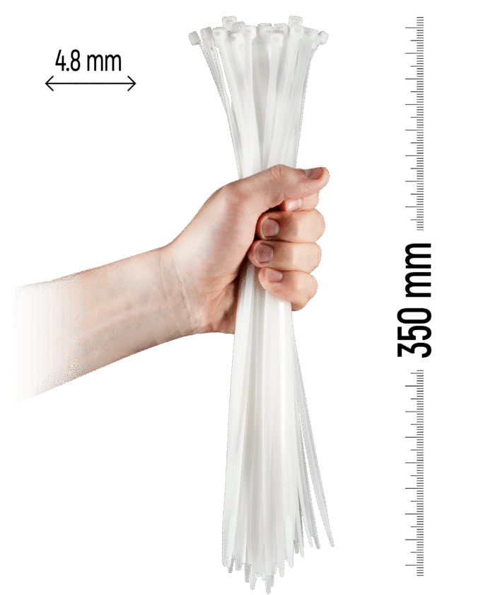 Nylon-Kabelbinder 100 Stück - 350×4,8 mm Weiß